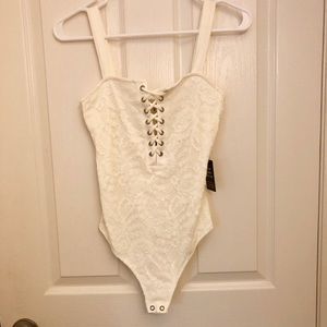 Express White Lace Bodysuit